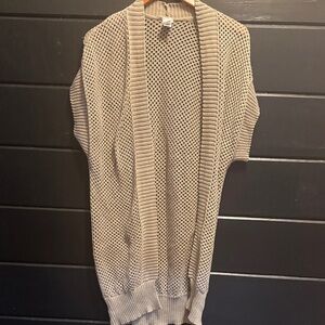 Beige Open-Knit Women's Sweater